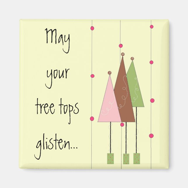 Hübsche Whimsikale Bäume Magnet (Vorne)