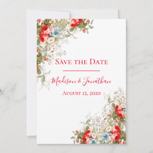 Hübsche Whimsy Wild Blume Script Wedding Save The Date