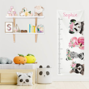 Hübsche wild lebende Tiere Vinyl Growth Chart Ba Banner