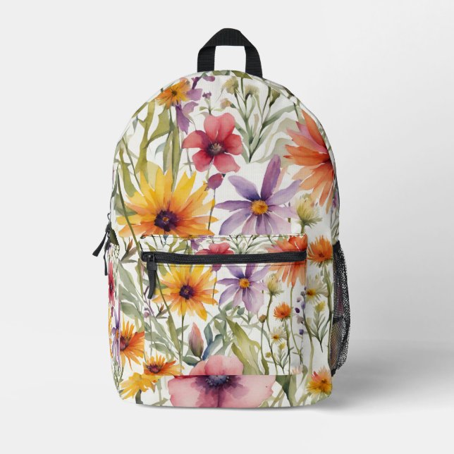 Hübsche Wildblume Kunst, Kultur Bedruckter Rucksack (Vorderseite)