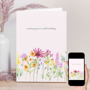 Hübsche Wildblume Wild Geburtstagkarte Karte