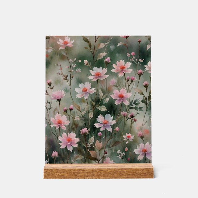 Hübsche Wildblumen Acrylschild (Vorderseite)