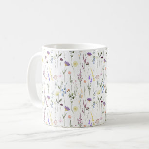 Hübsche Wildblumen Blumenmuster Kaffeetasse