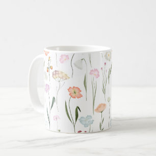 Hübsche Wildblumen Blumenmuster Kaffeetasse