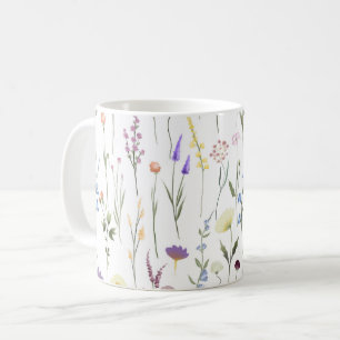 Hübsche Wildblumen Blumenmuster Kaffeetasse
