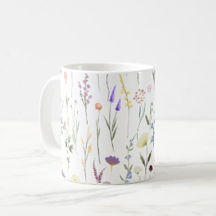 Hübsche Wildblumen Blumenmuster Kaffeetasse