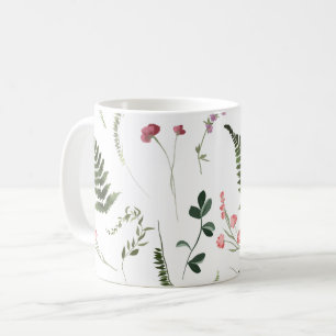Hübsche Wildblumen Botanisches Muster Kaffeetasse