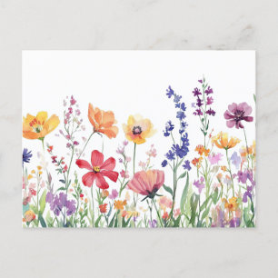 Hübsche Wildblumen farbenfroh blumenreich Schöne Postkarte