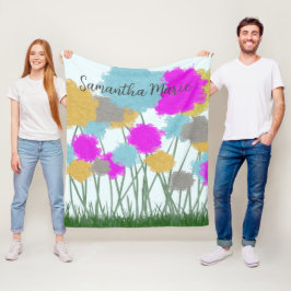 Hübsche Wildblumen Fleecedecke