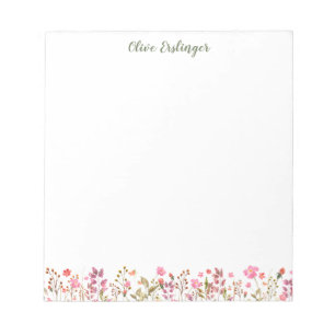 Hübsche Wildblumen für Wasserfarben Personalisiert Notizblock