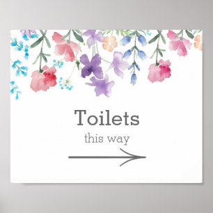 Hübsche Wildblumen   Gartentoiletten-Schild für Ho Poster