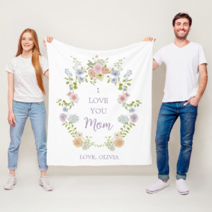 Hübsche Wildblumen im Frühjahr Liebe Mama Fleecedecke