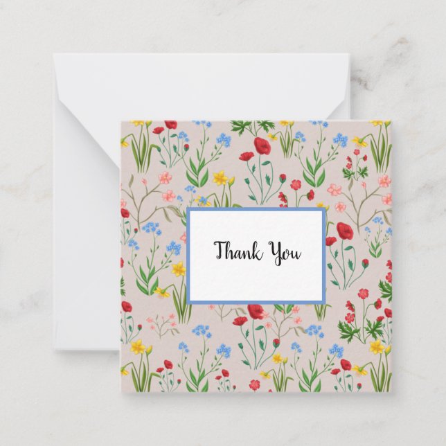 Hübsche Wildblumen Mitteilungskarte (Vorderseite)