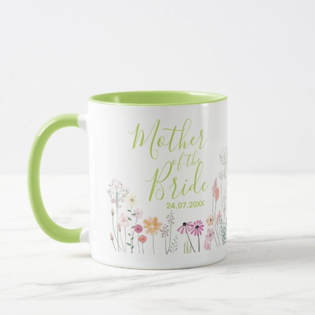 Hübsche Wildblumen-Mutter-der-Braut-Tasse Tasse (Links)