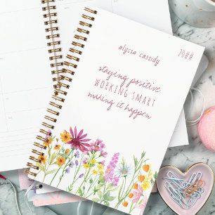 Hübsche Wildblumen Positives Zitat Personalisiert Planer