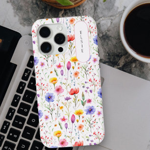 Hübsche Wildblumen-Rosa-Oval-Nameplate Case-Mate iPhone Hülle