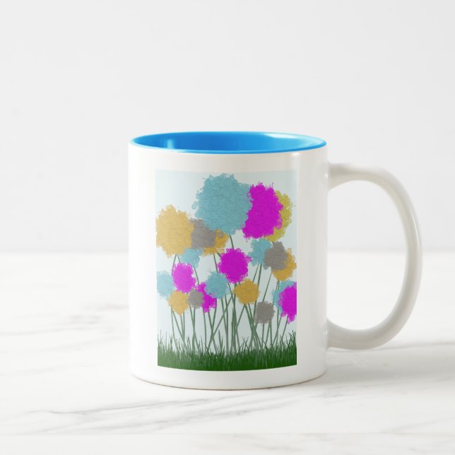 Hübsche Wildblumen Zweifarbige Tasse (Rechts)