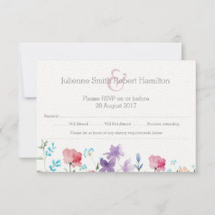 Hübsche Wildblumenwatercolor-Hochzeit UAWG Karte