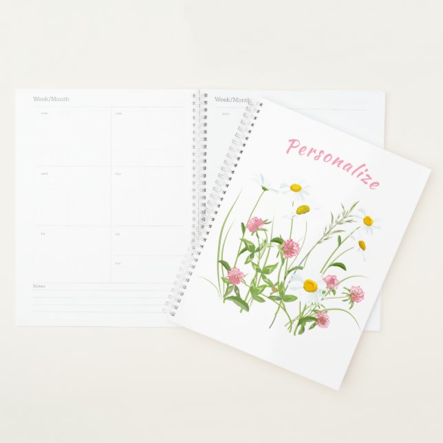 Hübsche Wilde Blume Daisy Carnation Personalisiert Planer (Anzeige)