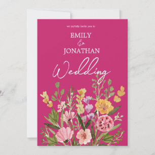 Hübsche wilde Blume schreiben Hochzeit Einladung