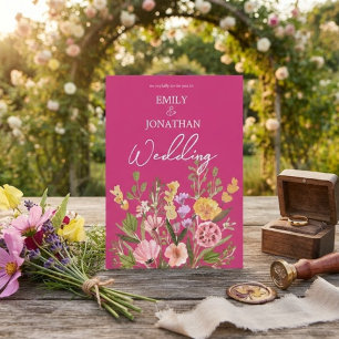 Hübsche wilde Blume schreiben Hochzeit Einladung