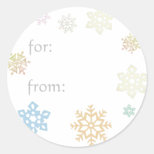 Hübsche Winter-Schneeflocken-Geschenk-Name-Tag-Auf Runder Aufkleber