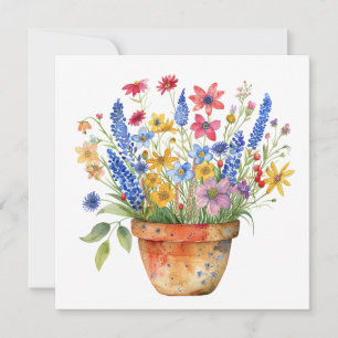 Hübsche wunderliche Blumen im Topf Ich denke an Di Karte