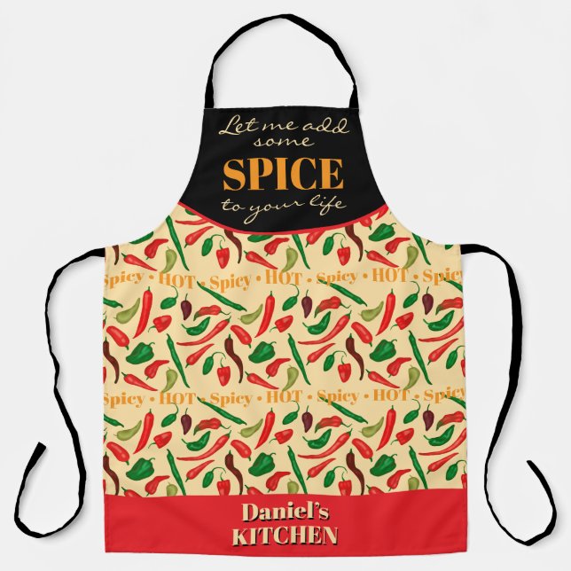 Hübsche würzige, heiße Paprikaschoten, grün Schürze (Vorderseite)