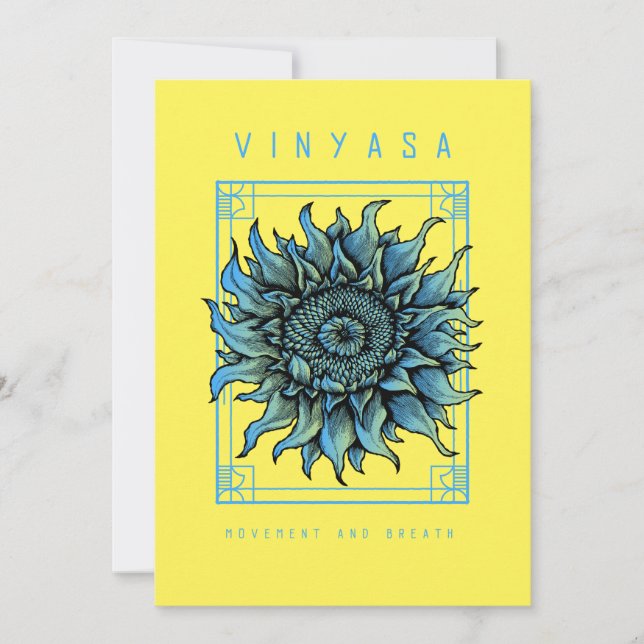Hübsche Yoga Vinyasa Blume Card Dankeskarte (Vorderseite)