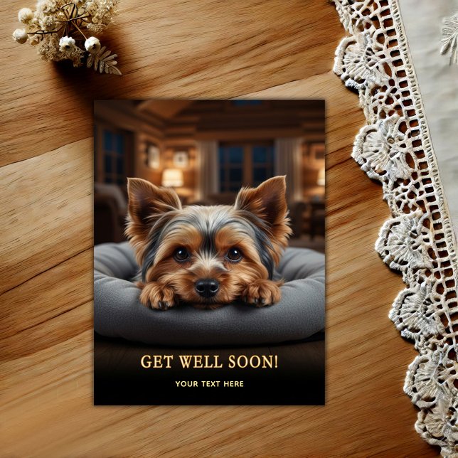 Hübsche Yorkshire Terrier Besserung Postkarte (Von Creator hochgeladen)