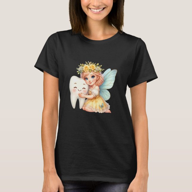Hübsche Zahnfee mit süßem Zahn Erster verlorener Z T-Shirt (Vorderseite)