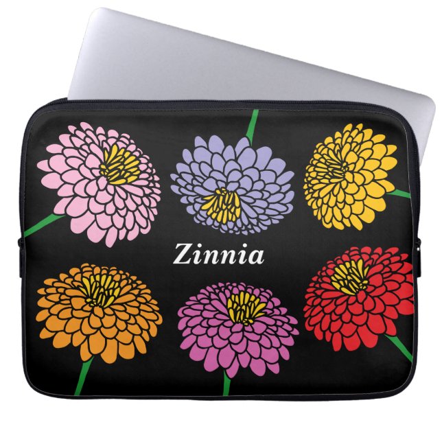 Hübsche Zinnia-Blume-Gestaltung Laptopschutzhülle (Vorderseite)