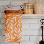 Hübsche Zweige - orange und rosa Geschirrtuch<br><div class="desc">Hübsches und trendiges Orange- und Rosatönen. Niedliches und modernes botanisches Illustrationsmuster mit rosa pastellfarbenen Ästen. Retrovibes.</div>