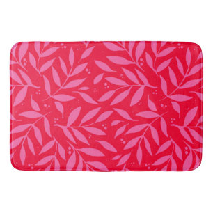Hübsche Zweige - rosa und rot Badematte