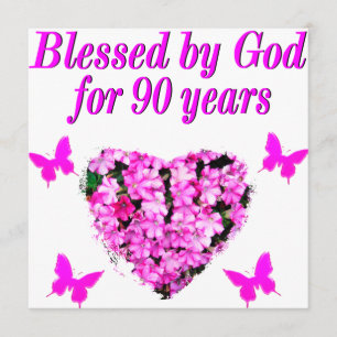 HÜBSCHER 90. GEBURTSTAG KARTE