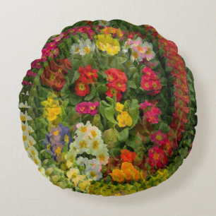 Hübscher Abend Primroses.... Rundes Kissen