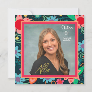 Hübscher Abschluss für die Blumeninspirierfähigkei Einladung