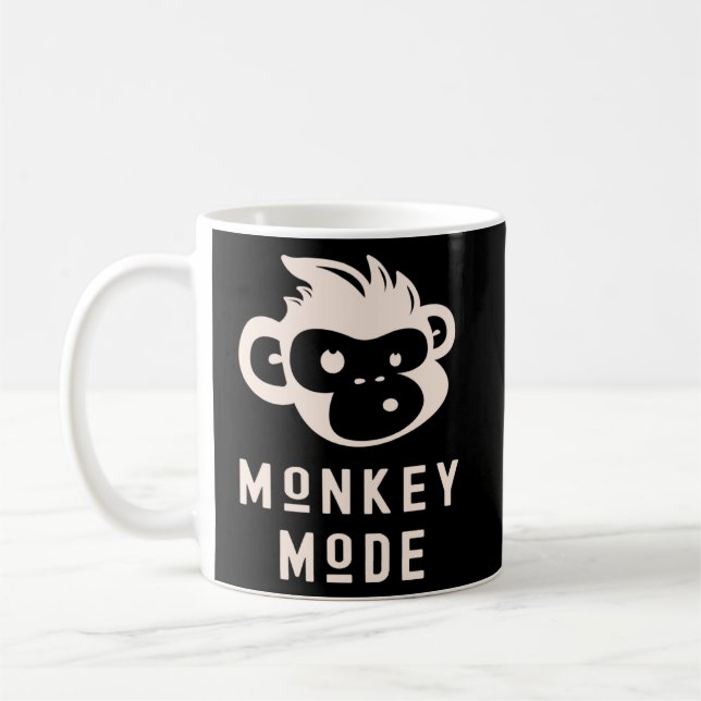 Hübscher Affenmodus Cooler Chimp Wildes Primat Tie Kaffeetasse (Links)