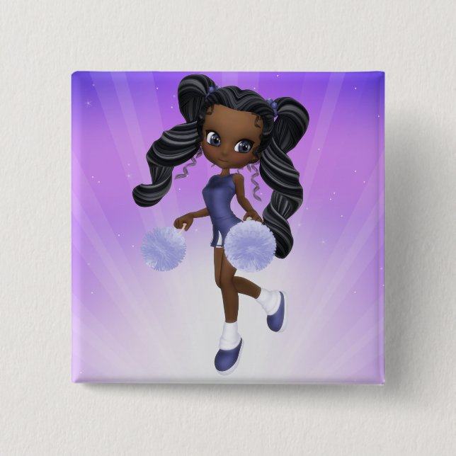 Hübscher afrikanischer amerikanischer button (Vorderseite)