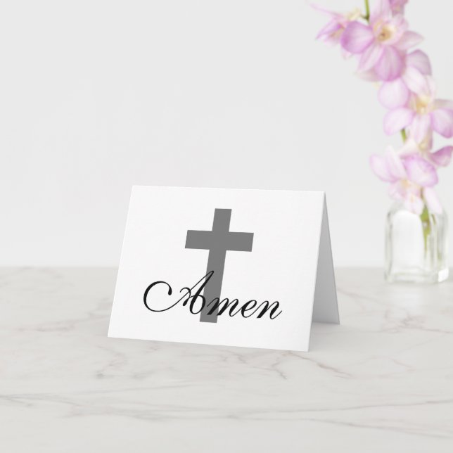 hübscher AMEN mit CROSS | Karte (Orchidee)