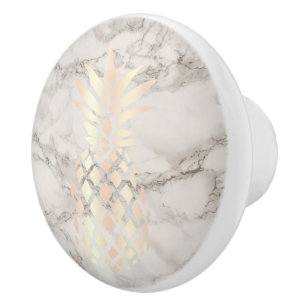 Hübscher Ananas-Ananasmarmor aus Kupfer-Rose Keramikknauf