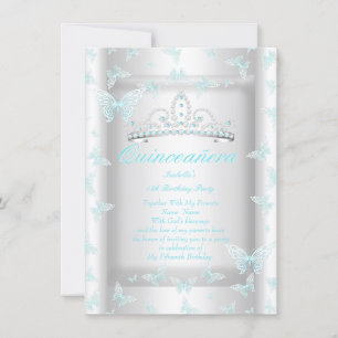 Hübscher Aquamariner Blue Quinceanera Party Tiara  Einladung