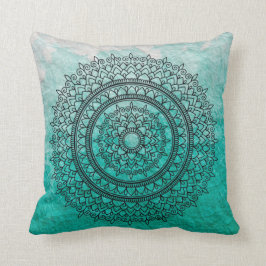 Hübscher aquamariner WatercolorBohemische Kissen