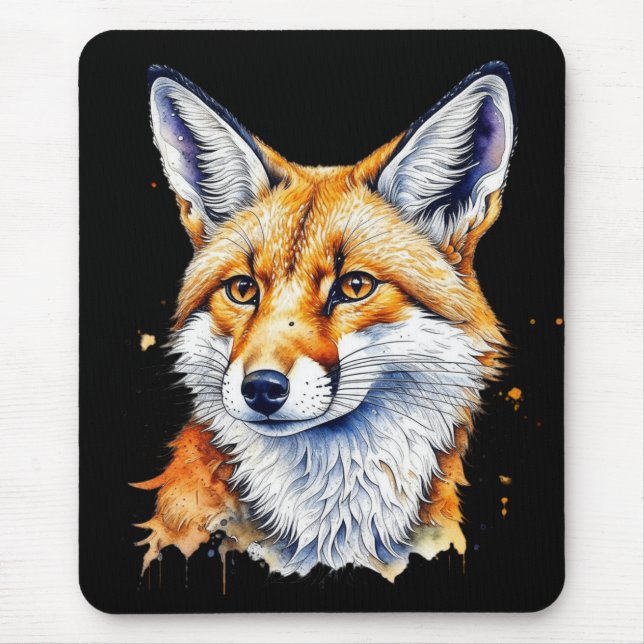 Hübscher Aquarellfuchs | Tierliebhaber Mousepad (Vorne)