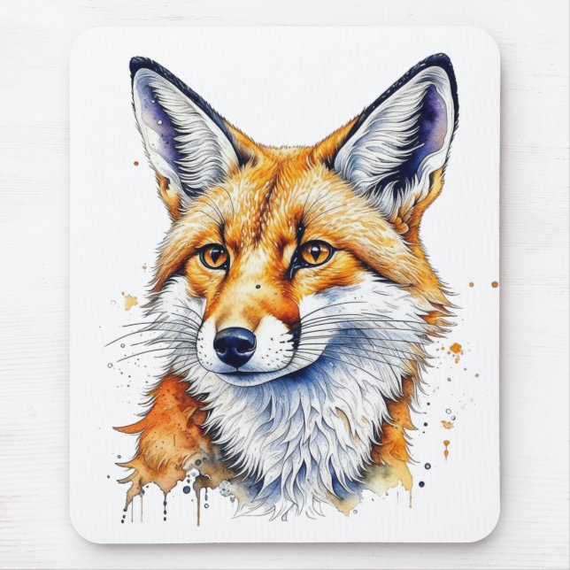 Hübscher Aquarellfuchs | Tierliebhaber Mousepad (Vorne)