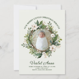 Hübscher Baby-Foto-Kranz Weihnachtswunder Feiertagskarte