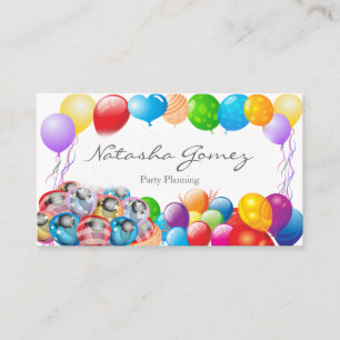 Hübscher Ballon, Party-Planer - Geschäfts-Karte Visitenkarte