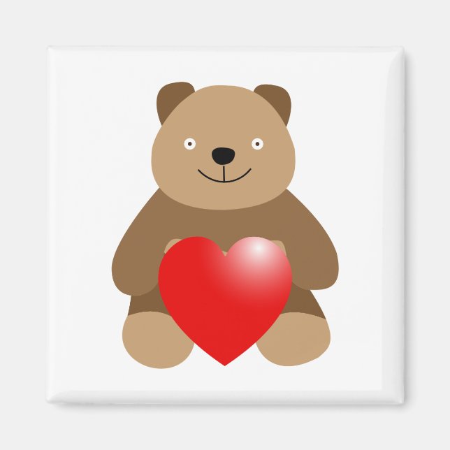 Hübscher Bär mit Herz Magnet (Vorne)