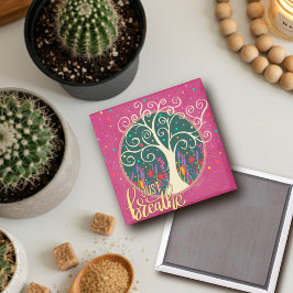 Hübscher Baum Lila nur atmenInspirivity Magnet