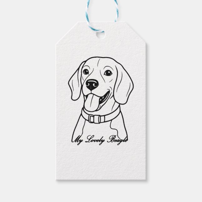 Hübscher Beagle Geschenkanhänger (Vorderseite)